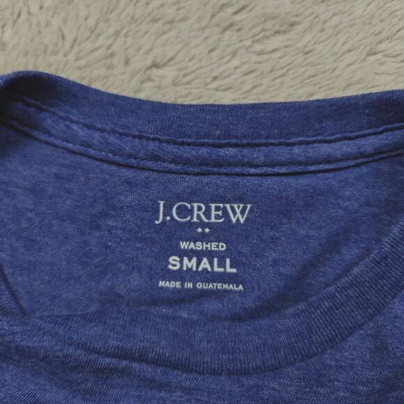 J Crew Crewneck T-shirt Men's S Blue Basic Plain Lounge Cotton Blend - Picture 2 of 5
